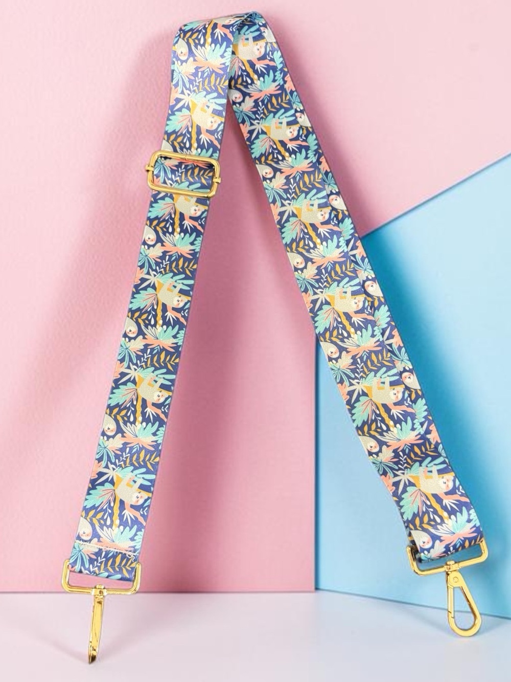 Tropical Breeze Sloth Print crossbody adjustable strap